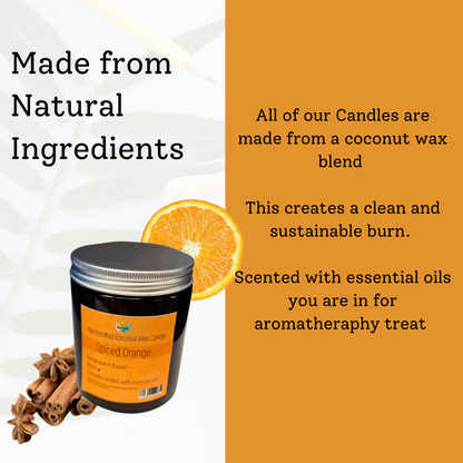 The Natural Spa - Spiced Orange hand poured coconut wax candle - 2 size options