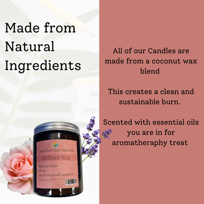 The Natural Spa - Wildflower Wisp hand poured coconut wax candle - 2 size options