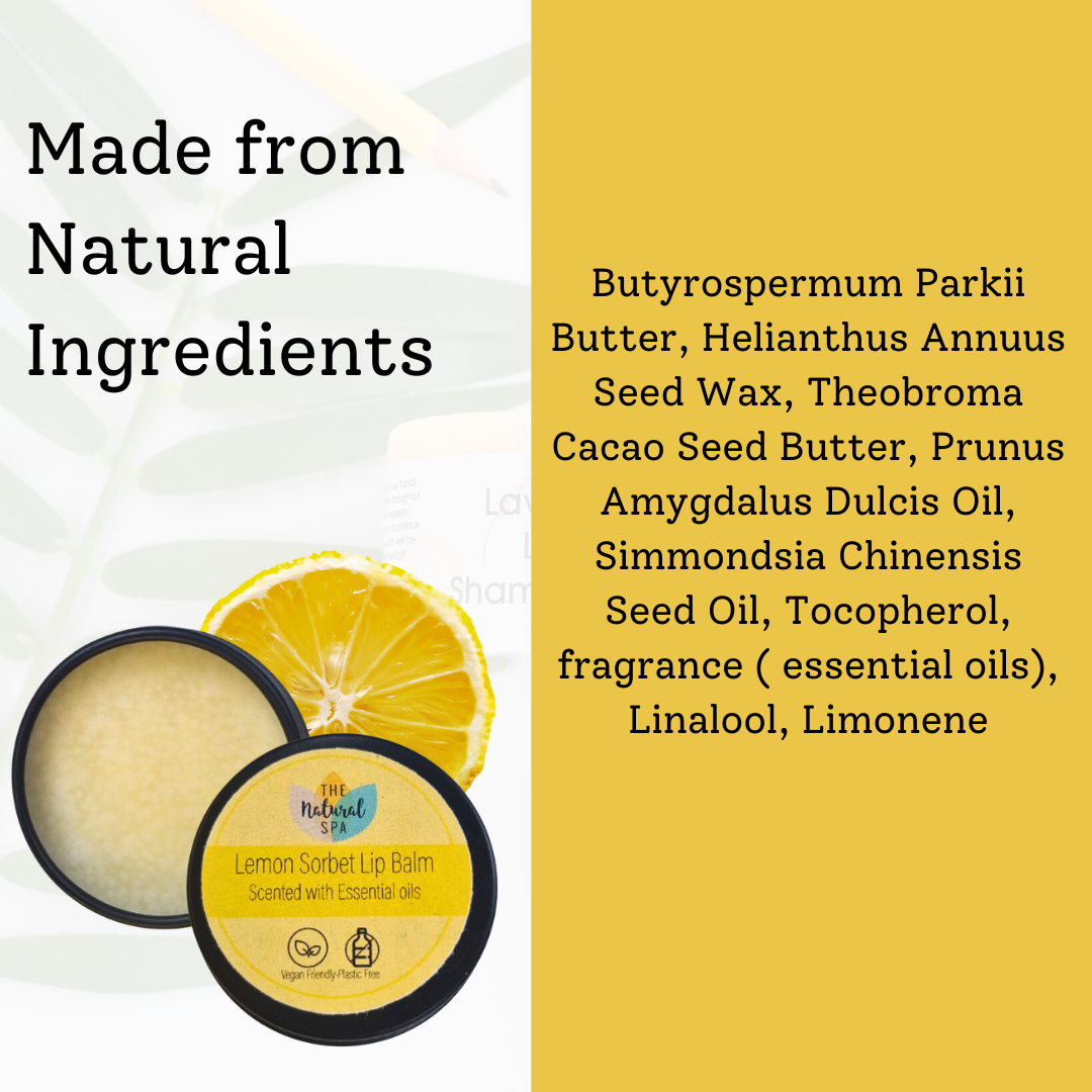 The Natural Spa - Lemon Sorbet All Natural Lip Balm