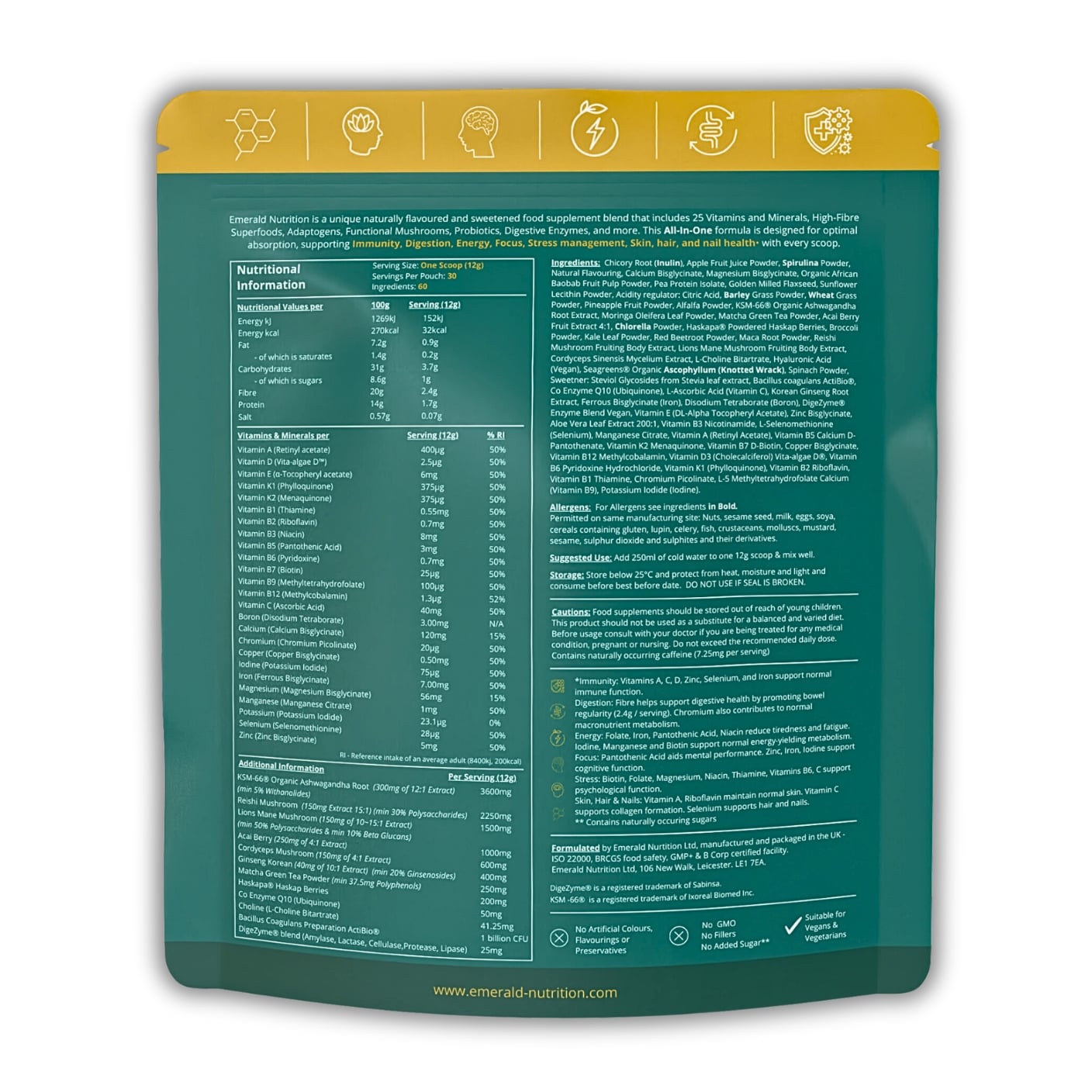 Emerald Nutrition - SUPERGREENS 360g