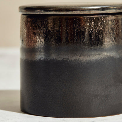 Zesty Lemons Kiln: Bronze & Graphite Ceramic Candle - Activated Charcoal & Matcha