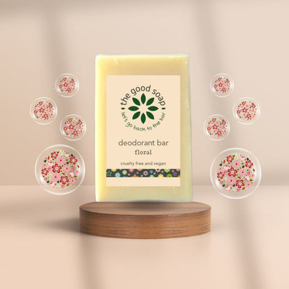 The Good Soap - Natural Deodorant Bar with Floral Essential Oils