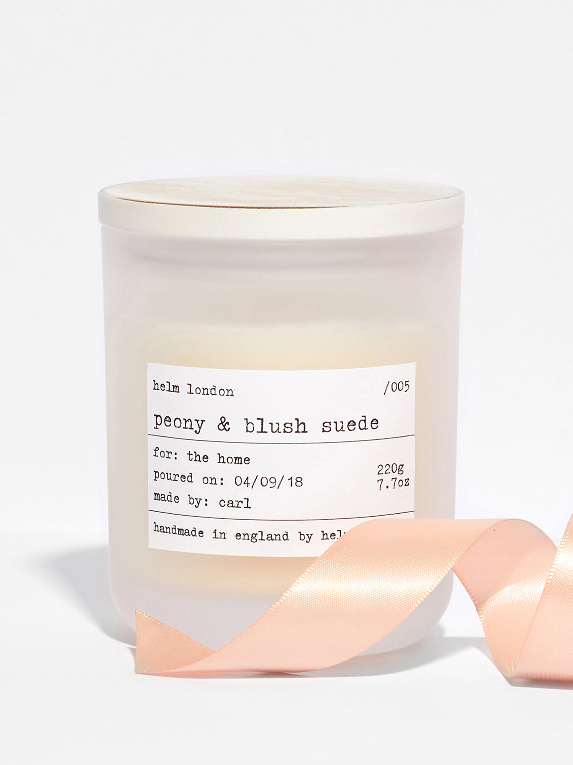 Helm London Peony & Blush Suede Luxury Candle