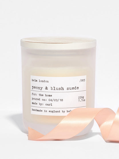 Helm London Peony & Blush Suede Luxury Candle