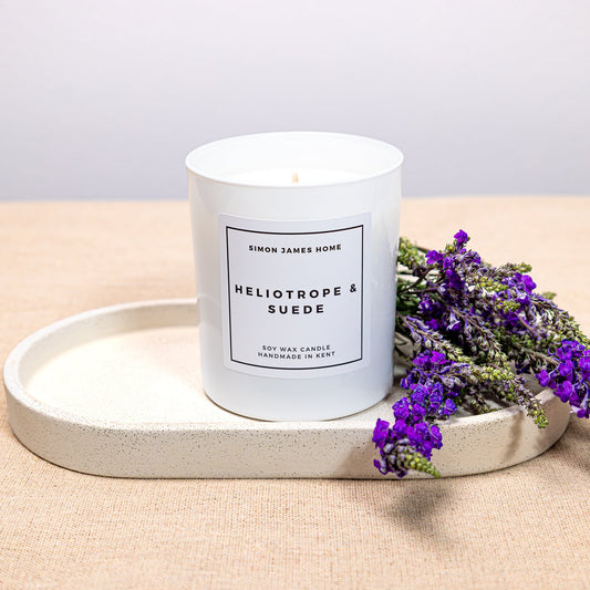 Simon James Home - Heliotrope & Suede Handmade Soy Wax Candle