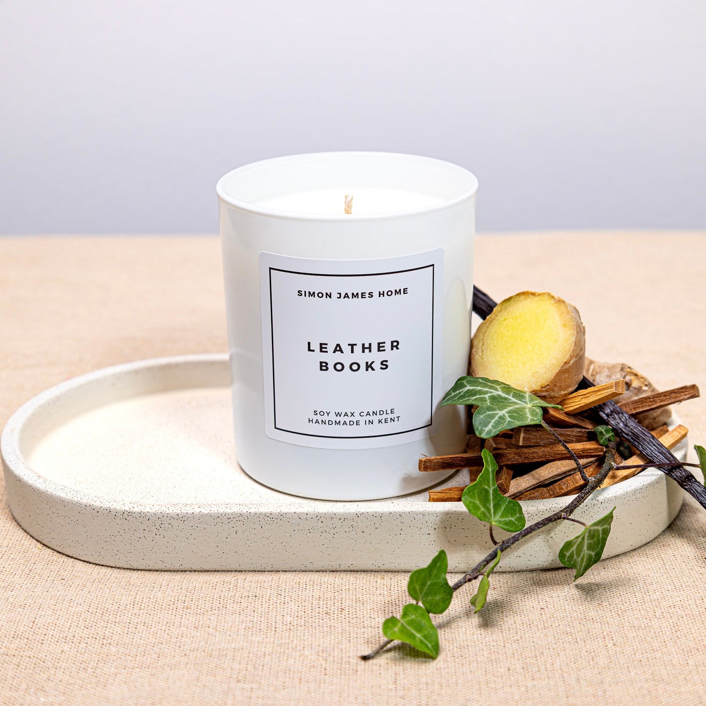 Simon James Home - Leather Books Handmade Soy Wax Candle