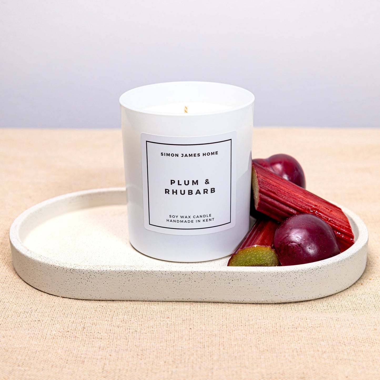 Simon James Home - Plum & Rhubarb Handmade Soy Wax Candle