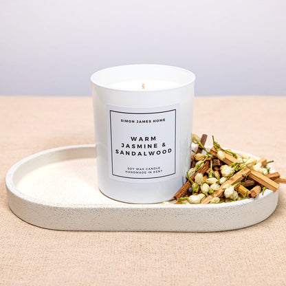 Simon James Home - Warm Jasmine & Sandalwood Handmade Soy Wax Candle