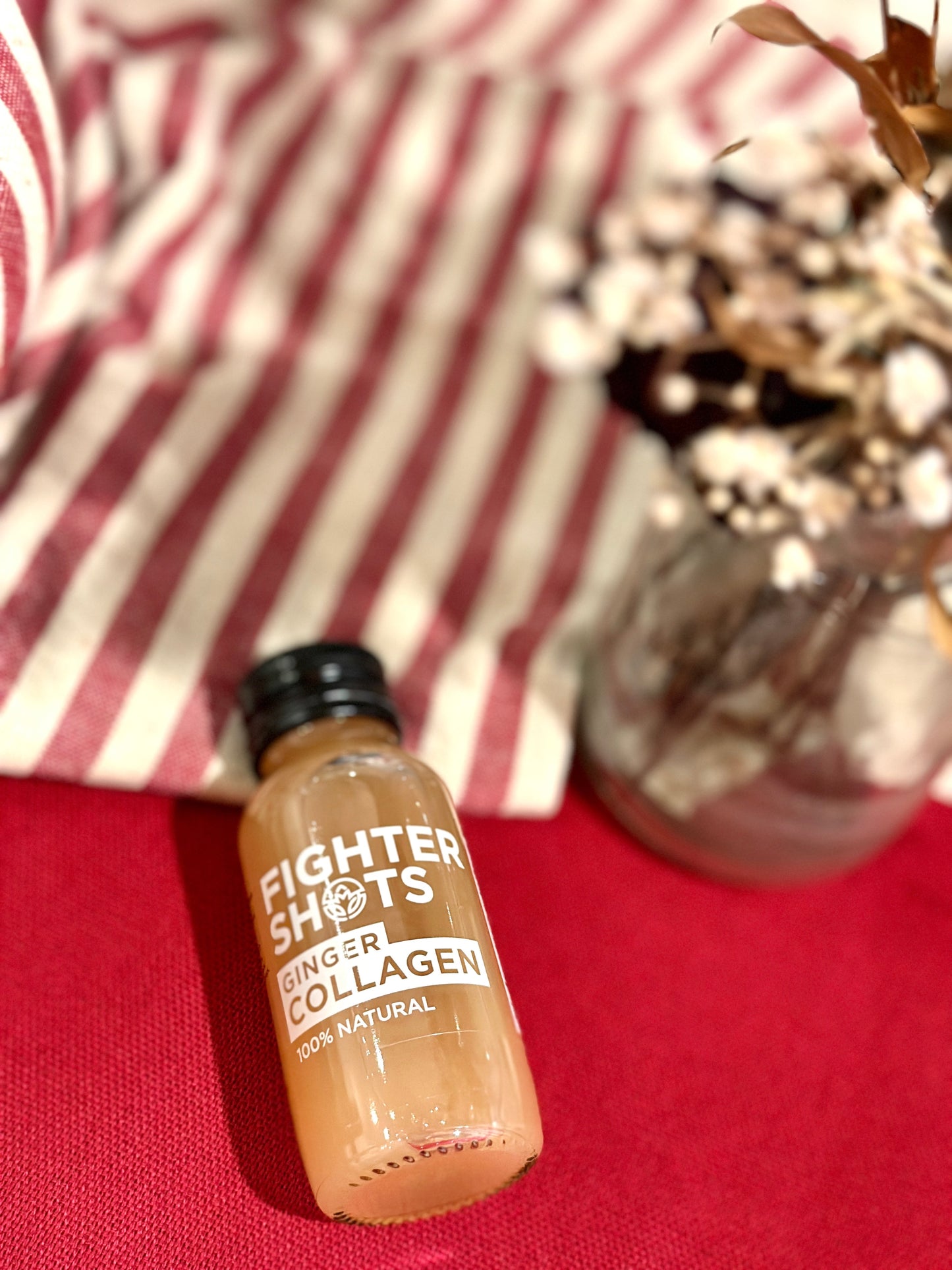 Fighter Shots Ginger + Marine Collagen 3,000mg, 12 x 60ml