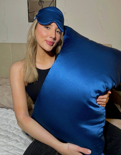 Dream Silk Navy Blue Silk Pillowcase