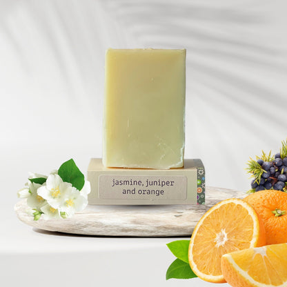 The Good Soap - Jasmine, Juniper and Orange Bar - Uplifting Soap and Solid Shampoo