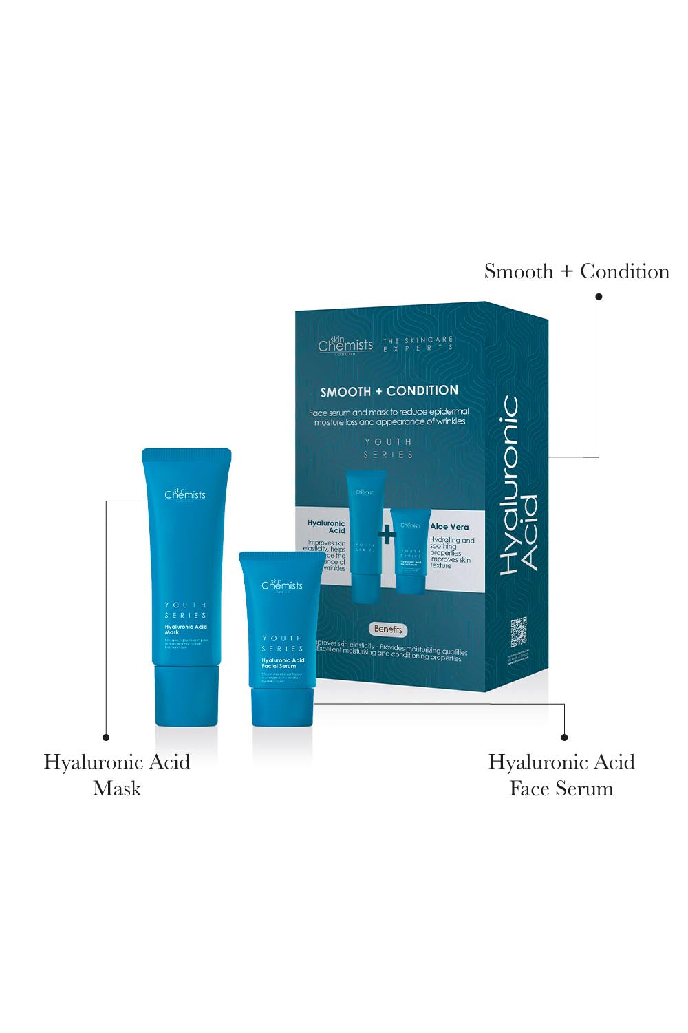 skinChemists Hyaluronic Acid Smooth & Condition Kit + Free Hyaluronic Acid Mask 50ml