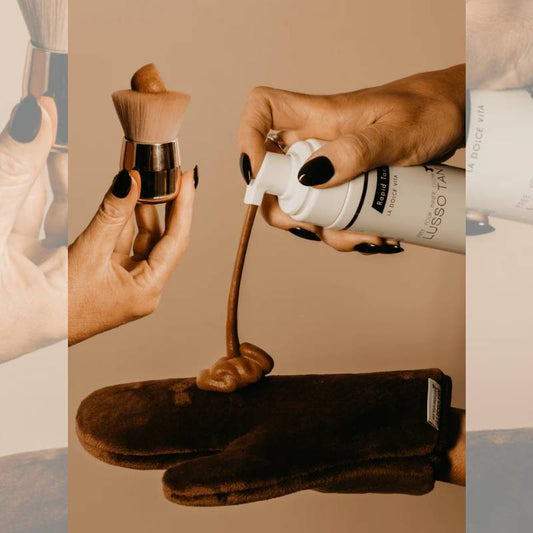 Lusso Tan Mousse Mitt and Brush - Buy at Counter Culture