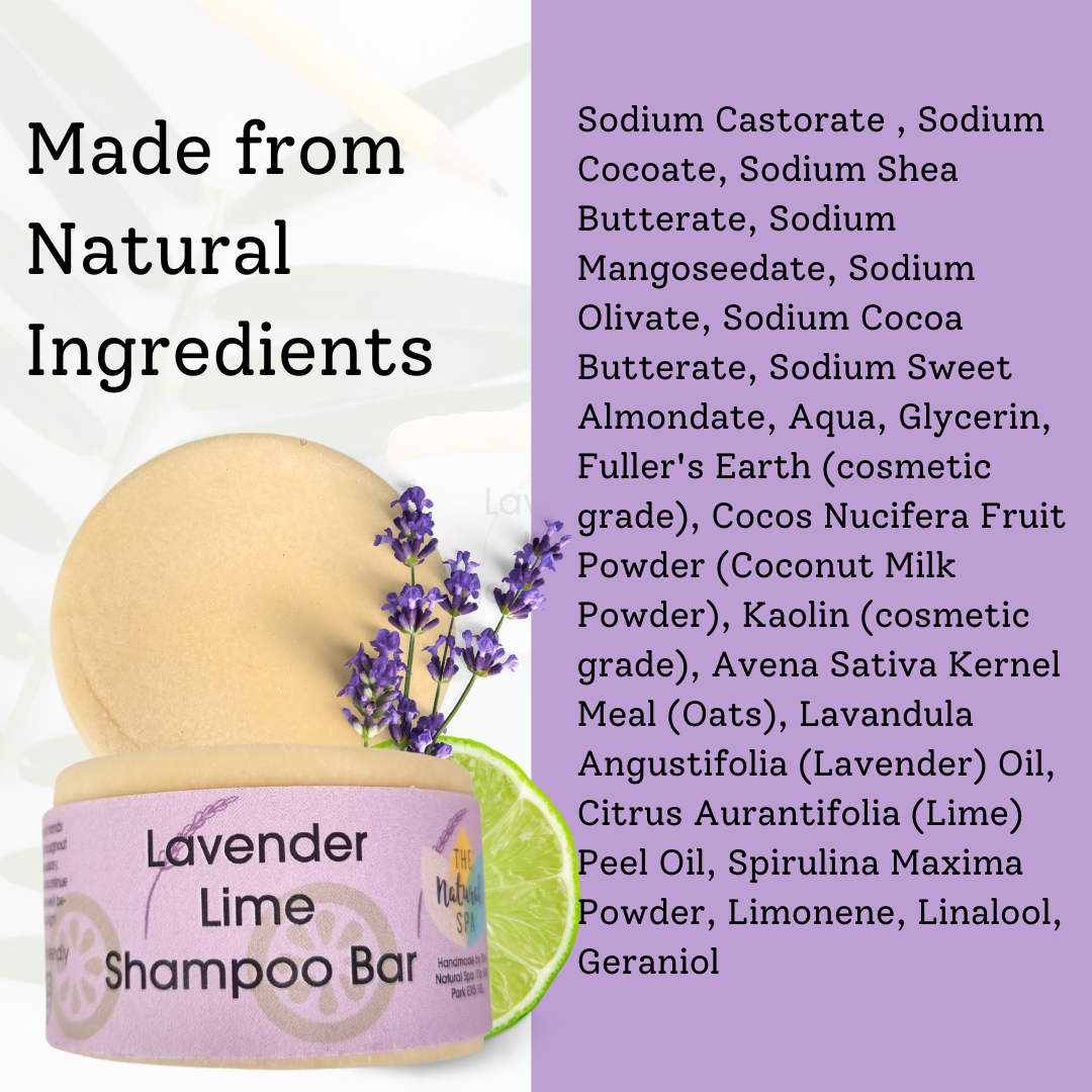 The Natural Spa - Lavender and Lime Classic Shampoo Bar