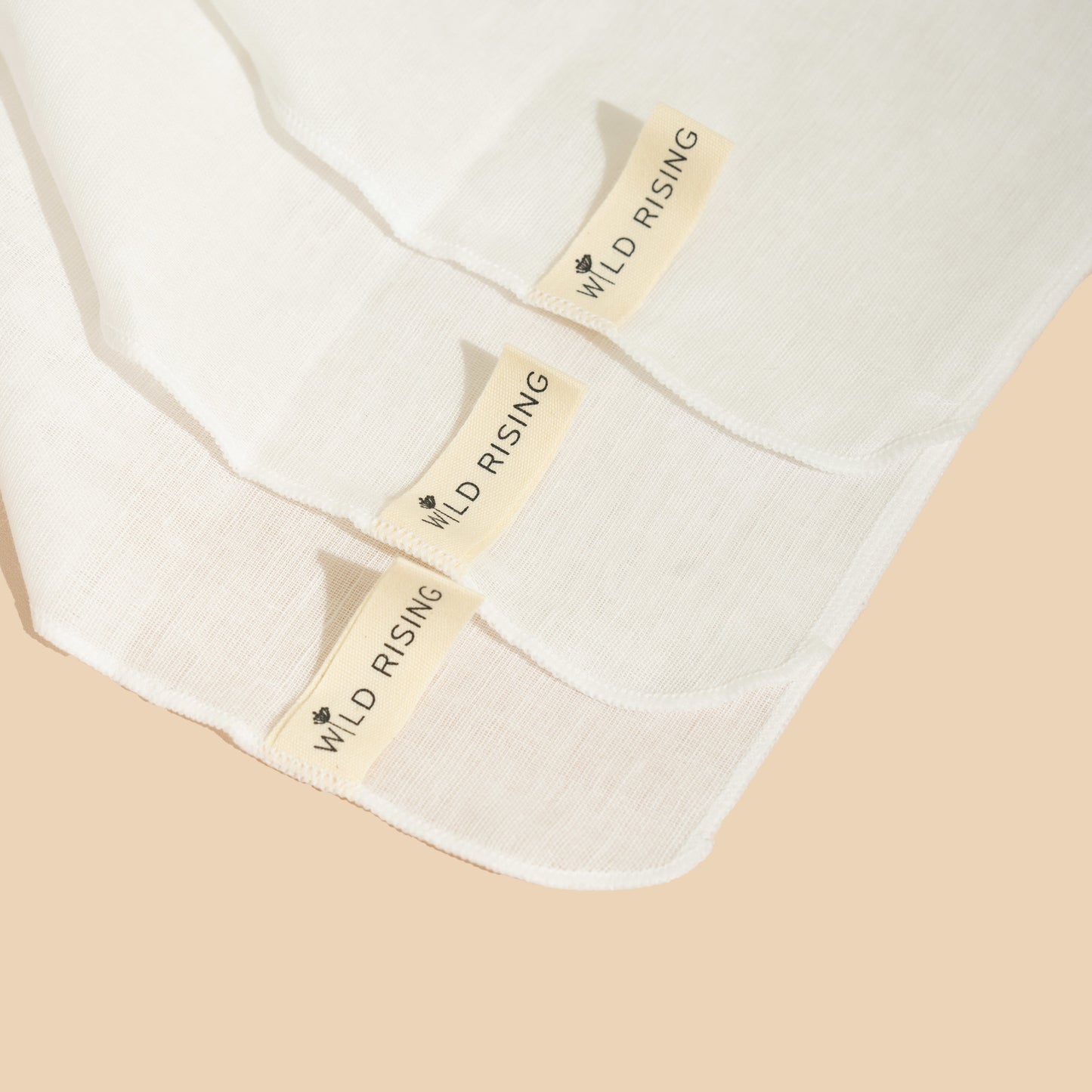 Wild Rising Skincare - 3 Organic Cotton Muslin Cleansing Cloths