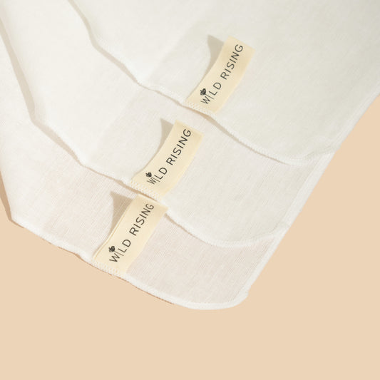 Wild Rising Skincare - 3 Organic Cotton Muslin Cleansing Cloths