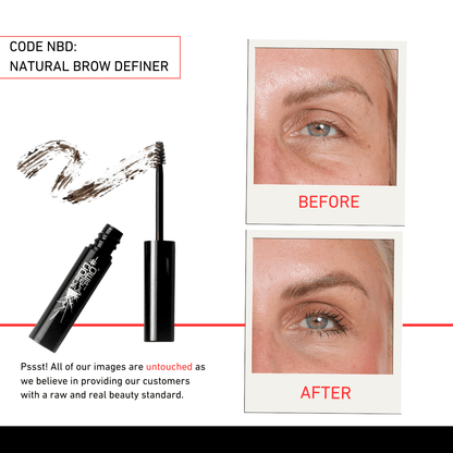 CODE NBD Natural Brow Definer - Long-Lasting Eyebrow Gel with Hair Pigmentation