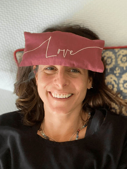 The Norfolk Eye Pillow Company - Love Embroidered Linen and Lavender Eye Pillow