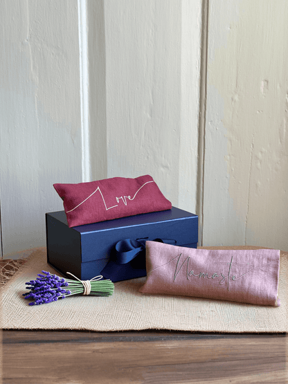 The Norfolk Eye Pillow Company - Namaste Embroidered Linen and Lavender Eye Pillow