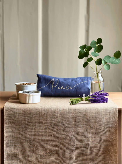Norfolk Eye Pillow Company - Peace Embroidered Linen and Lavender Eye Pillow
