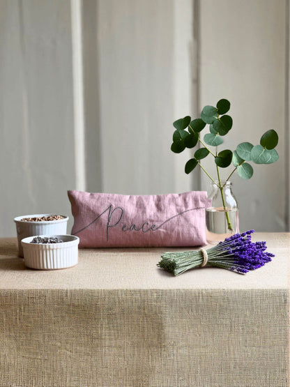 Norfolk Eye Pillow Company - Peace Embroidered Linen and Lavender Eye Pillow