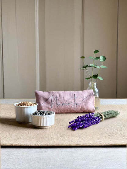 The Norfolk Eye Pillow Company - Namaste Embroidered Linen and Lavender Eye Pillow