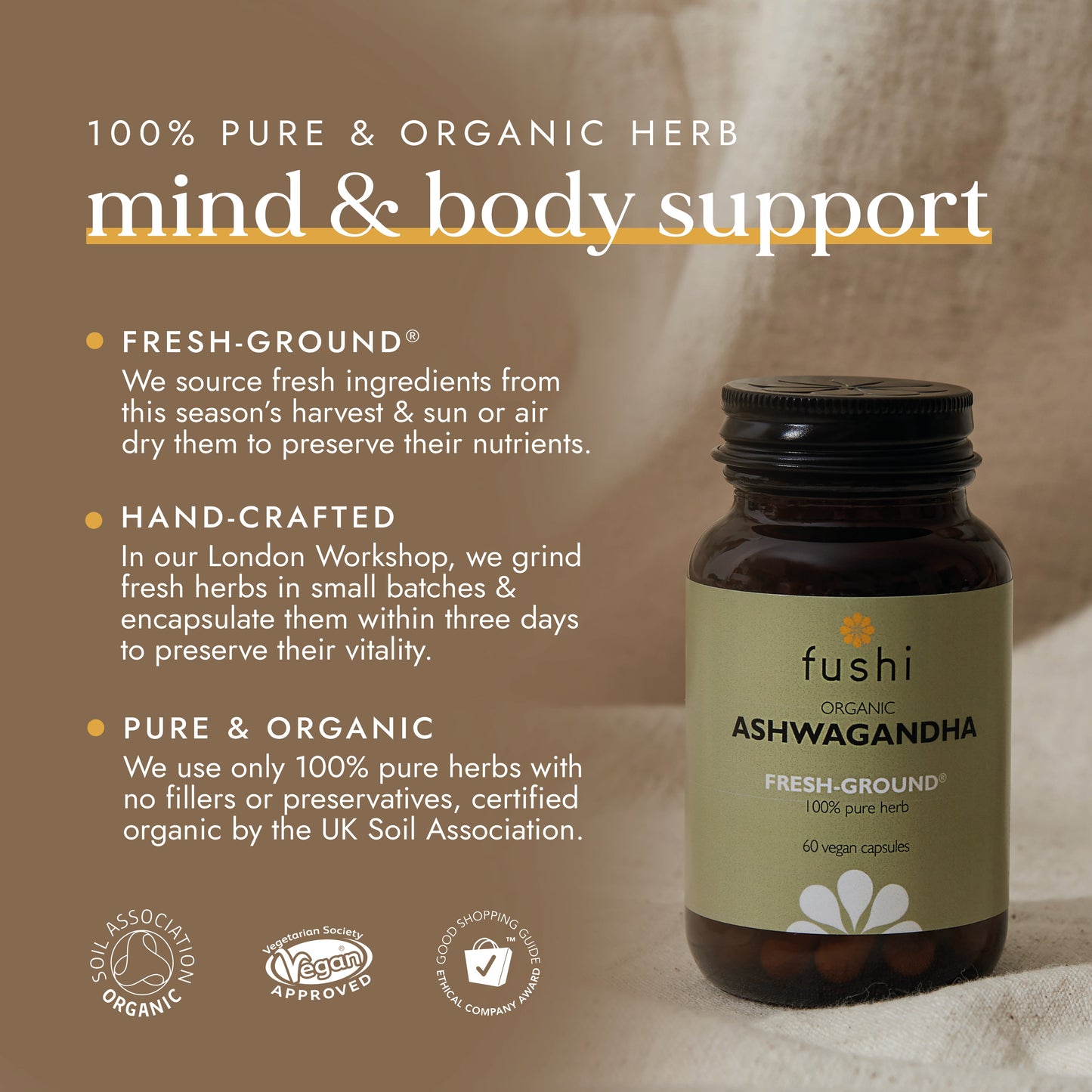 Fushi Wellbeing - Organic Ashwagandha for Stress & Sleep Support