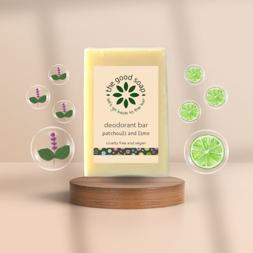 The Good Soap - Natural Deodorant Bar with Patchouli and Lime