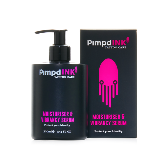 Pimpdink Tattoo Care - TATTOO MOISTURISER & VIBRANCY SERUM | 300ml Pump Bottle