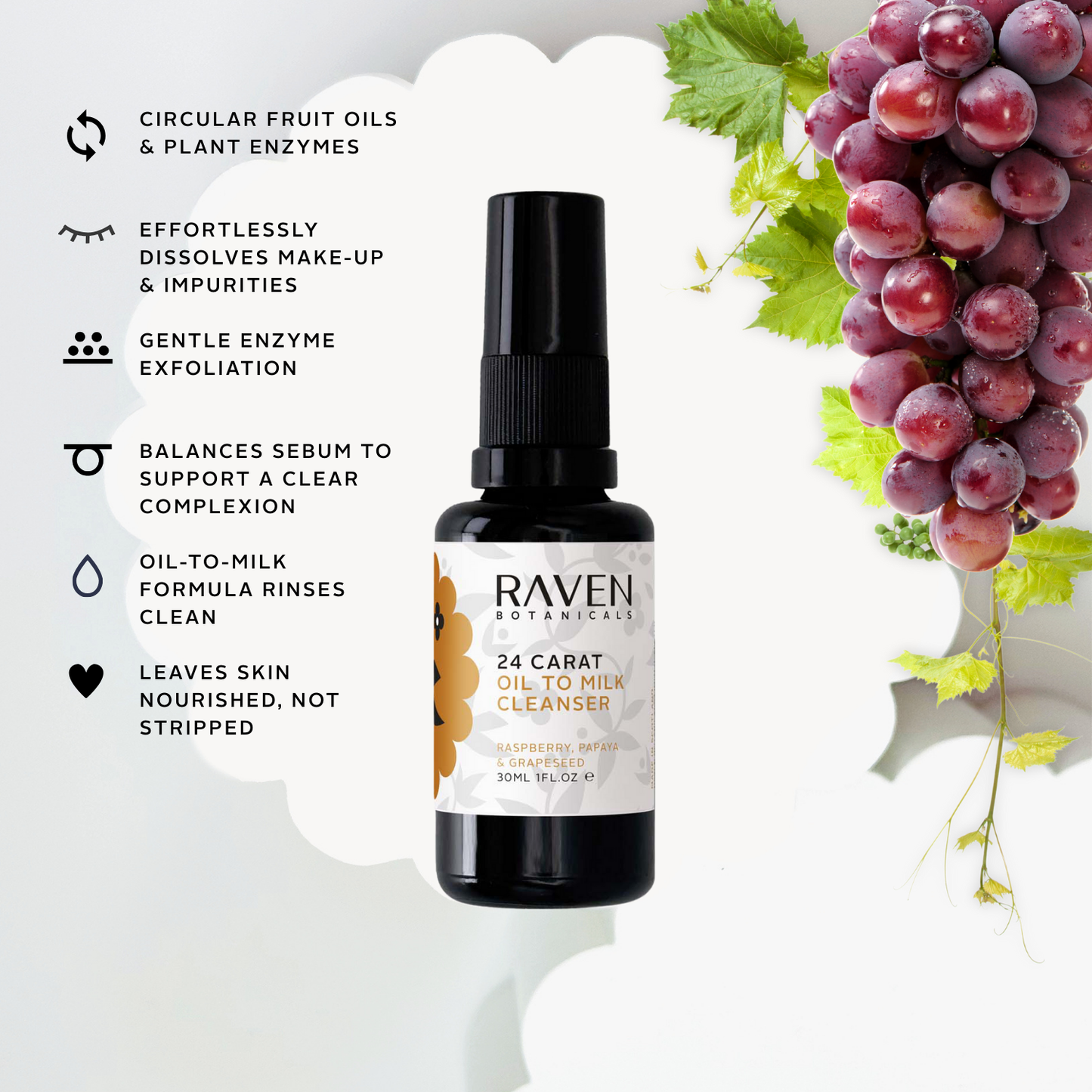 Raven Botanicals 24 Carat Oil to Milk Cleanser