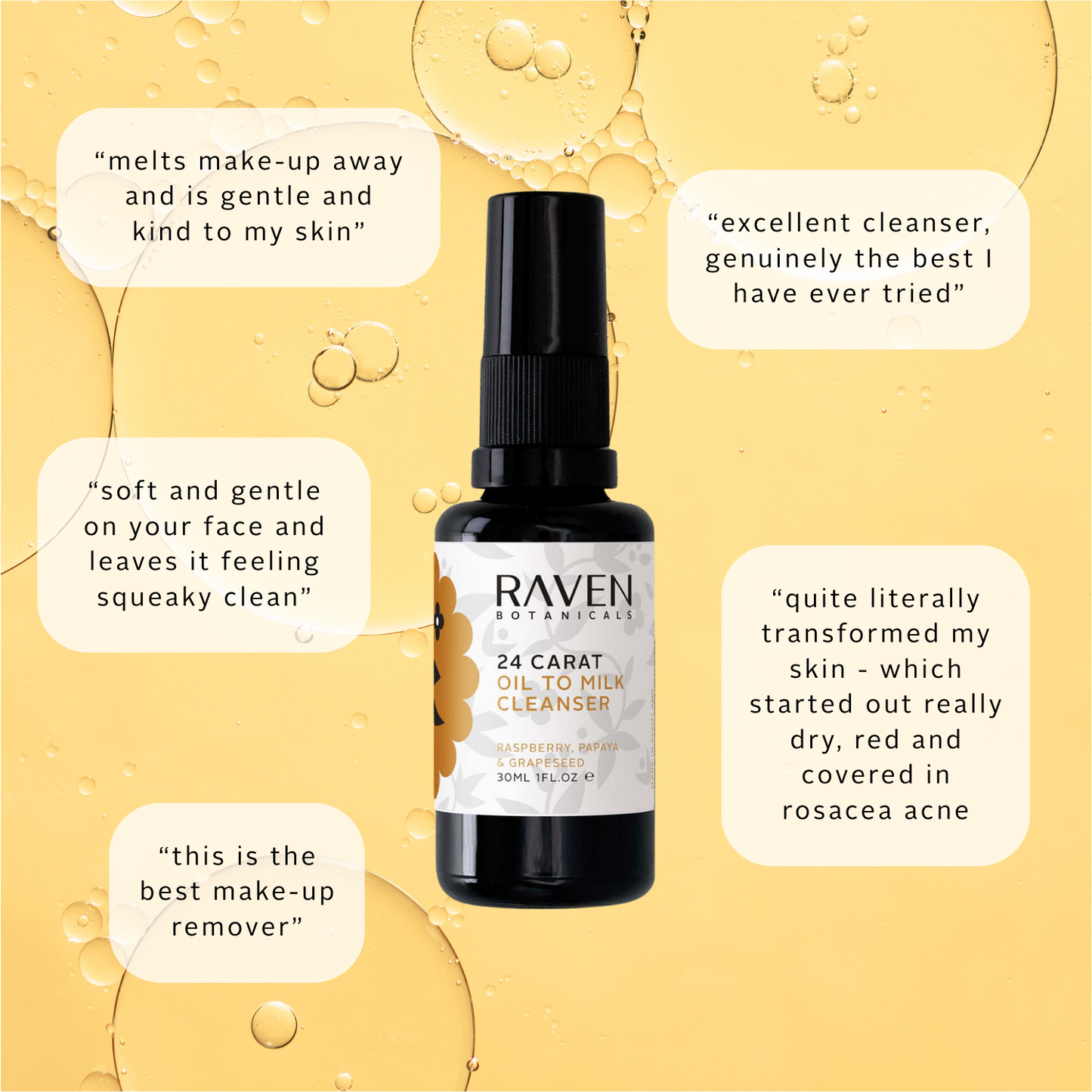 Raven Botanicals 24 Carat Oil to Milk Cleanser