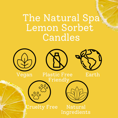The Natural Spa - Lemon Sorbet hand poured coconut wax candle - 2 size options
