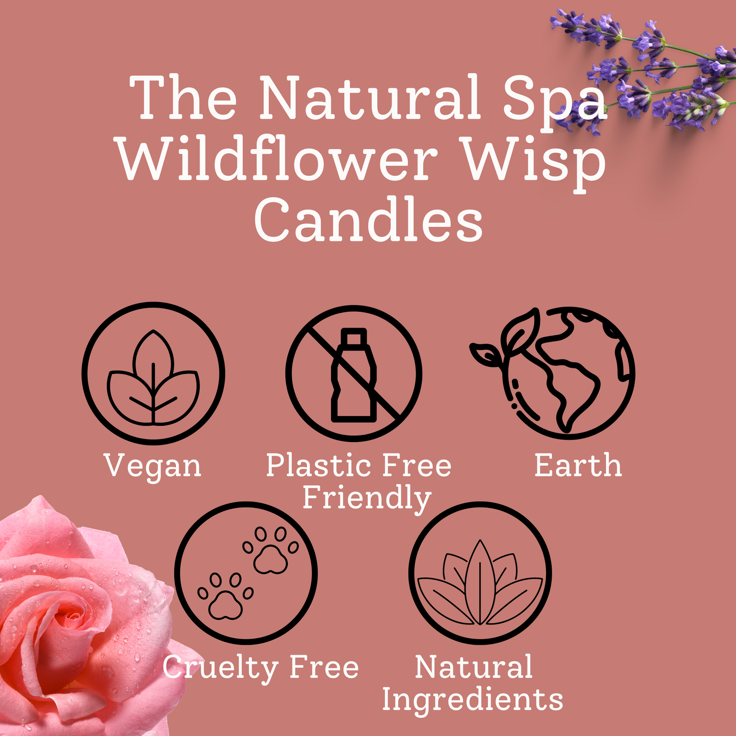 The Natural Spa - Wildflower Wisp hand poured coconut wax candle - 2 size options