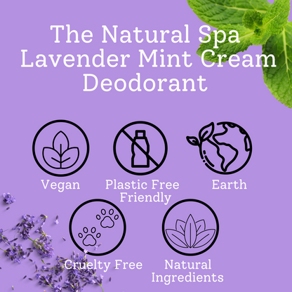 The Natural Spa - Lavender Mint Cream deodorant balm - naturally bicarb and aluminium free