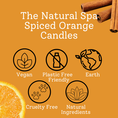 The Natural Spa - Spiced Orange hand poured coconut wax candle - 2 size options