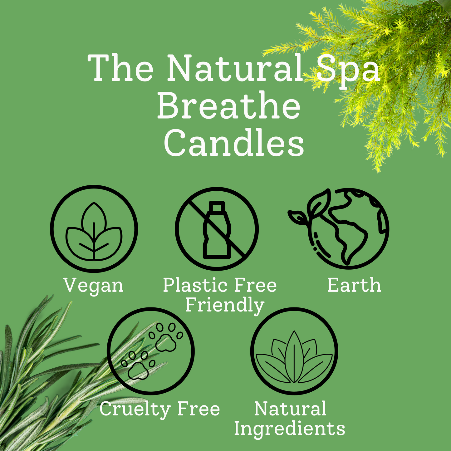 The Natural Spa - Breathe hand poured coconut wax candle - 2 size options