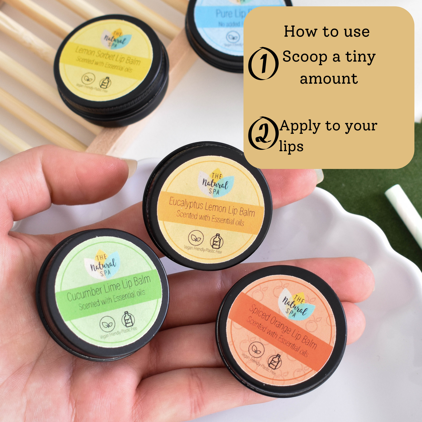 The Natural Spa - Lemon Eucalyptus  All Natural Lip Balm