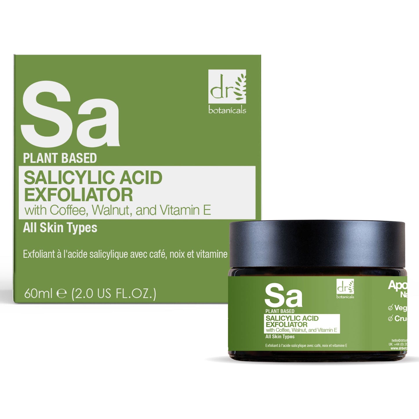 Dr Botanicals - Salicylic Acid Exfoliator with Coffee, Walnut & Vitamin E 60ml