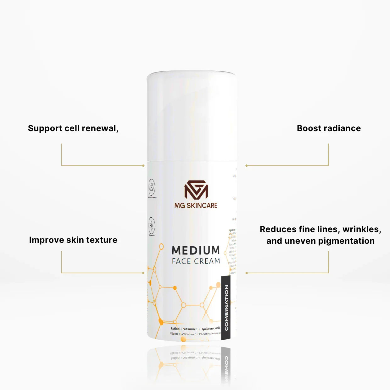 MG Skincare - MEDIUM FACE CREAM with Retinol - Vita C & Hyaluronic Acid