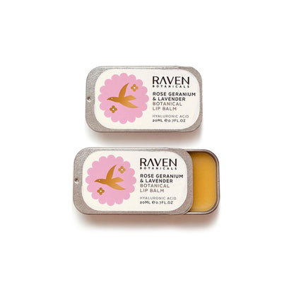 Raven Botanicals Botanical Lip Balm - Rose Geranium & Lavender 20ml