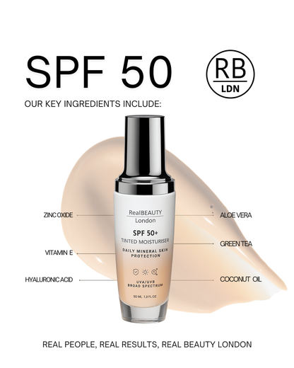 Real Beauty London - SPF 50 Tinted Face Moisturiser