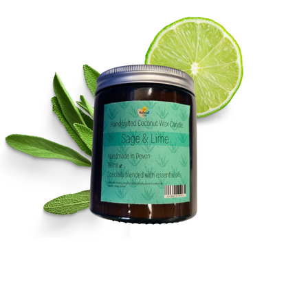 The Natural Spa - Sage & Lime hand poured coconut wax candle - 2 size options