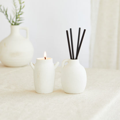 Zesty Lemons Scandi: Alskar Mini Candle & Diffuser Gift Set - Amber & Bergamot