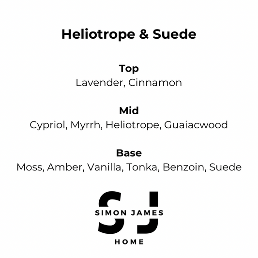 Simon James Home - Heliotrope & Suede Handmade Soy Wax Candle