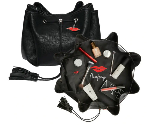 Donna May London Lay Flat Makeup Bag in Black