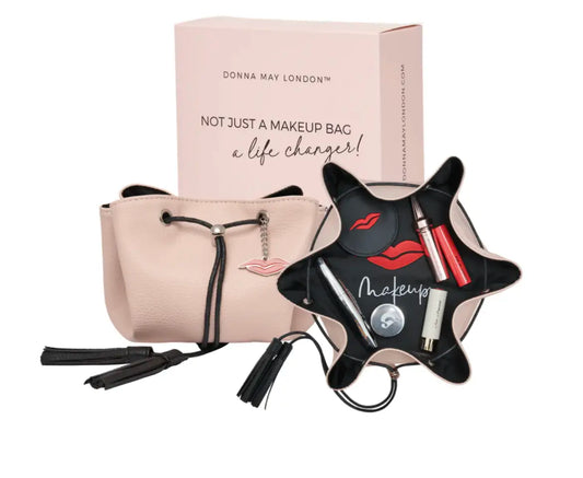 Donna May London Lay Flat Mini Makeup Bag in Blush Pink