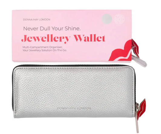 Donna May London Jewellery Wallet - Silver Faux Leather