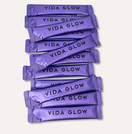 Vida Glow Natural Marine Collagen Sachets Blueberry
