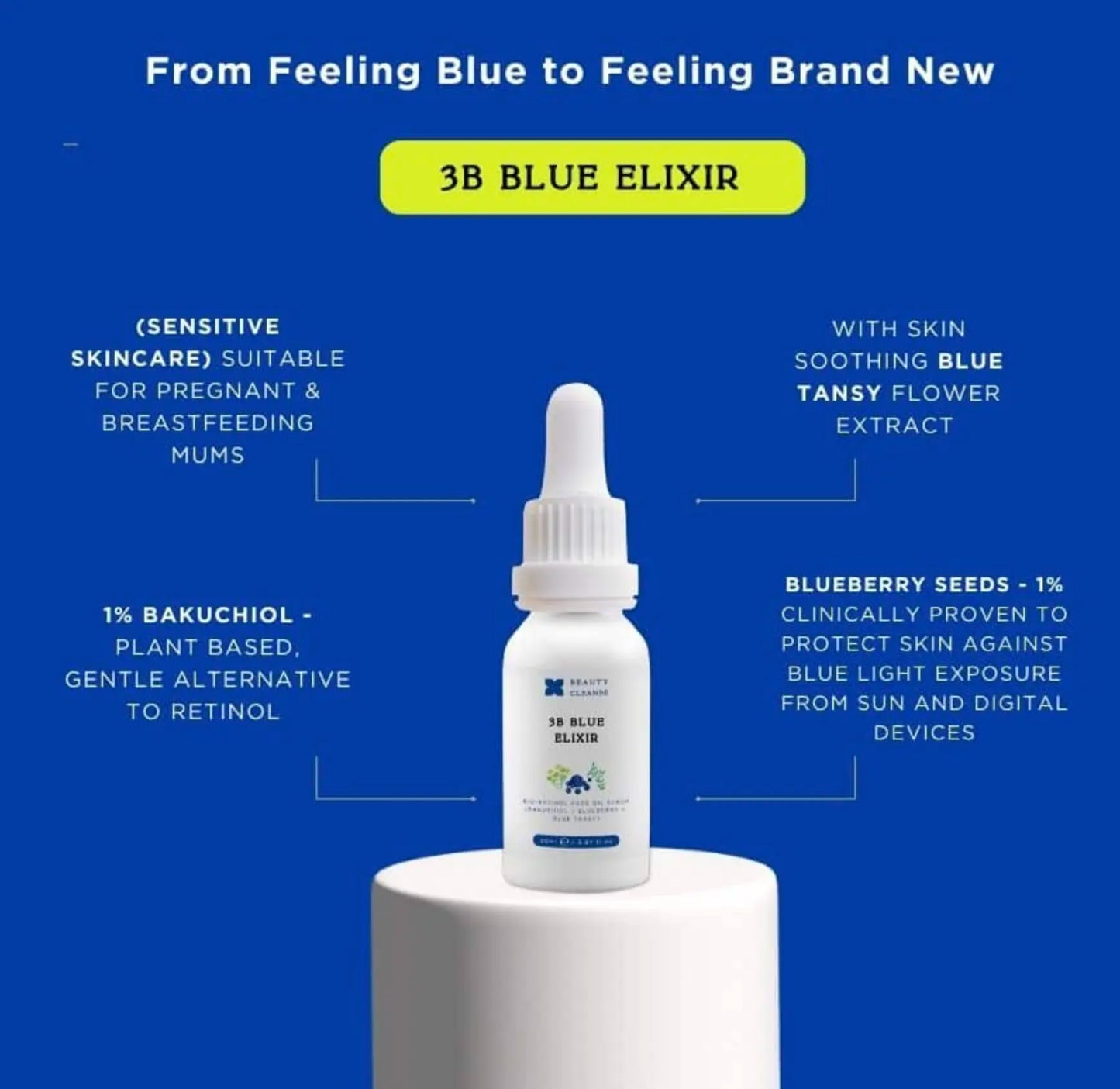 Beauty Cleanse -3B Blue Elixir - Bio-Retinol Vegan Facial Serum