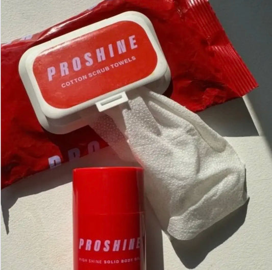 PROSHINE - Exfoliating Towels & Body Oil Bundle